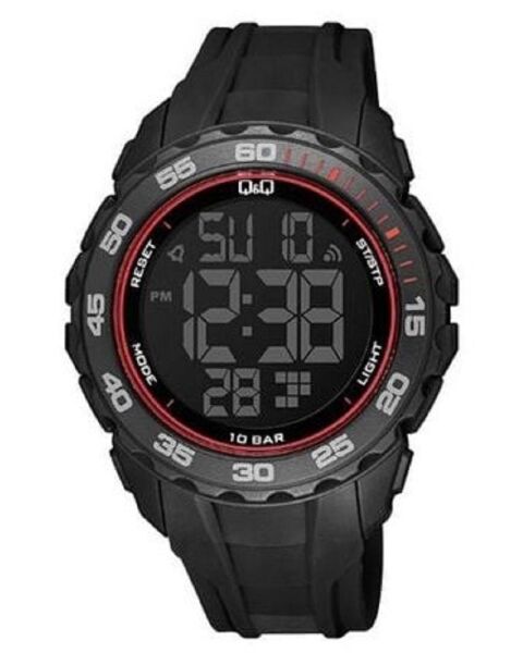 Q&Q G06A-006VY Siyah Renkli Siyah Kadran Alarmlı Tarihli Kronometreli Işıklı 10 Atm Genç Kol Saati