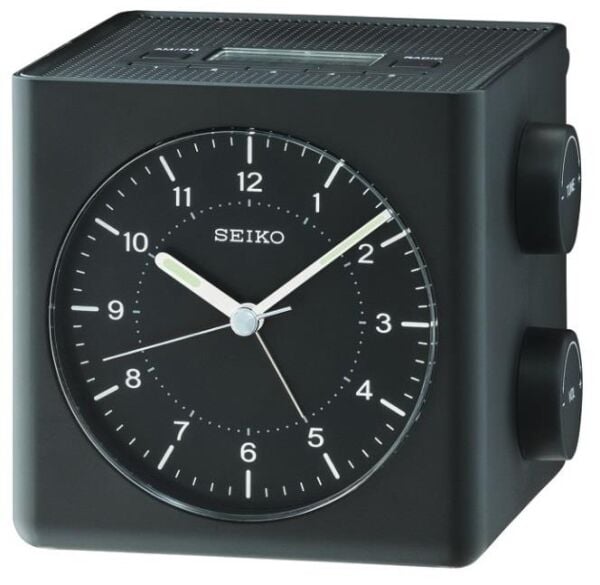 Seiko QHE112K Ertelemeli Radyo/Bell Alarm 5farklı Hafızalı Radyolu LumiBrite Masa Saati
