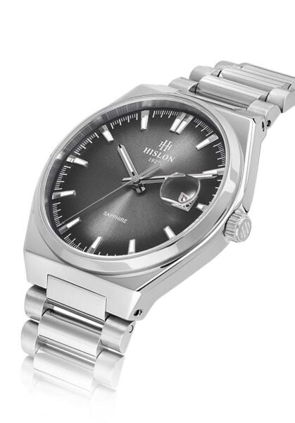Hislon CL222S-04SS Takvinli Safir Cam Erkek Kol Saati