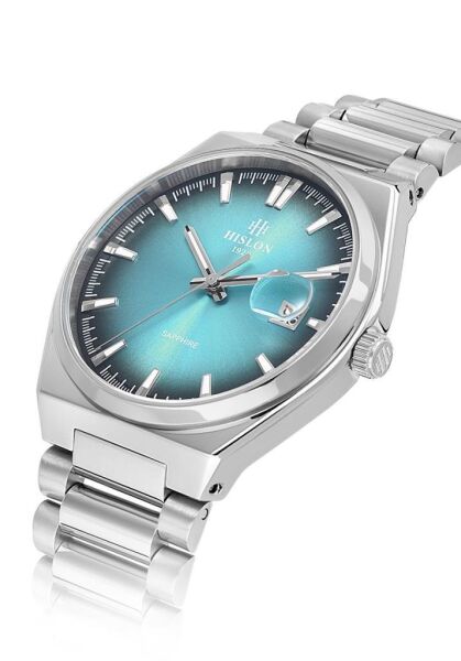 Hislon CL222S-10SS Takvinli Safir Cam Erkek Kol Saati