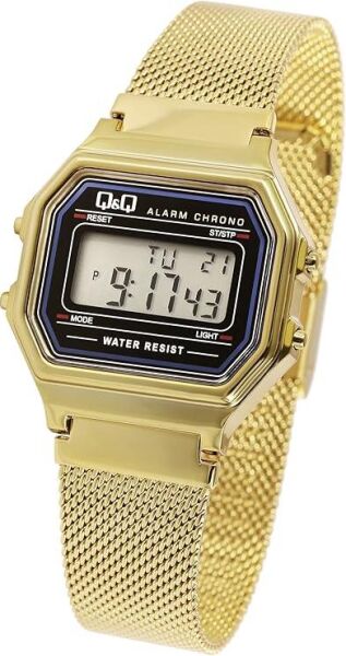 Q&Q M173J027Y Gold Renkli Kronometreli Alarmlı Işıklı Kadın Kol Saati