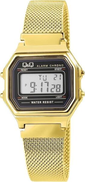 Q&Q M173J027Y Gold Renkli Kronometreli Alarmlı Işıklı Kadın Kol Saati