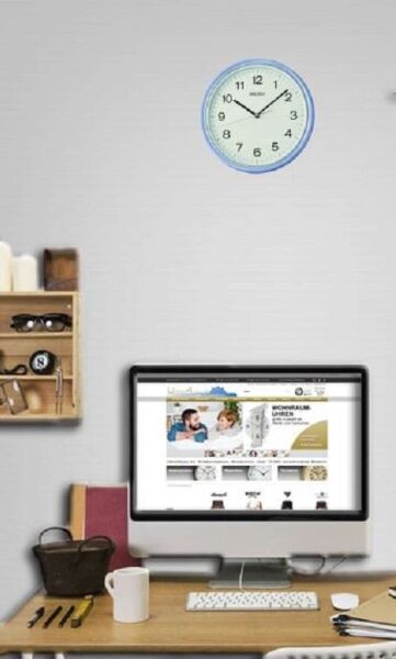 Seiko QHA008L Plastik Kasa Mavi Renkli 27.5 cm Çaplı Quartz Mekanizmalı Duvar Saati