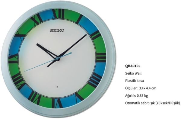 Seiko QHA010L Led Işıklı Duvar Saati
