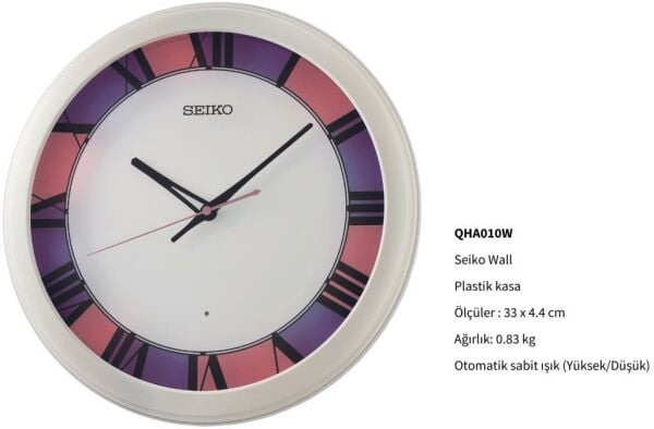 Seiko QHA010W Led Işıklı Duvar Saati