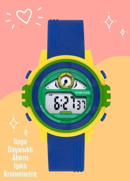 Daniel Klein DK.2266-9 8-12 Yaş için Alarm ve Kronometre Özellikli Çocuk Kol Saati