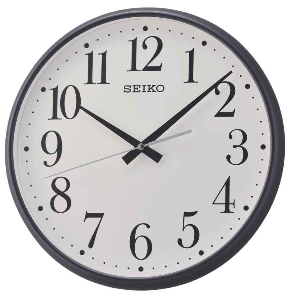 Seiko QXA728K Plastik Kasa Siyah Renkli 33.4 cm Çaplı Modern Dekoratif Sessiz Saniye Mekanizmalı Duvar Saati