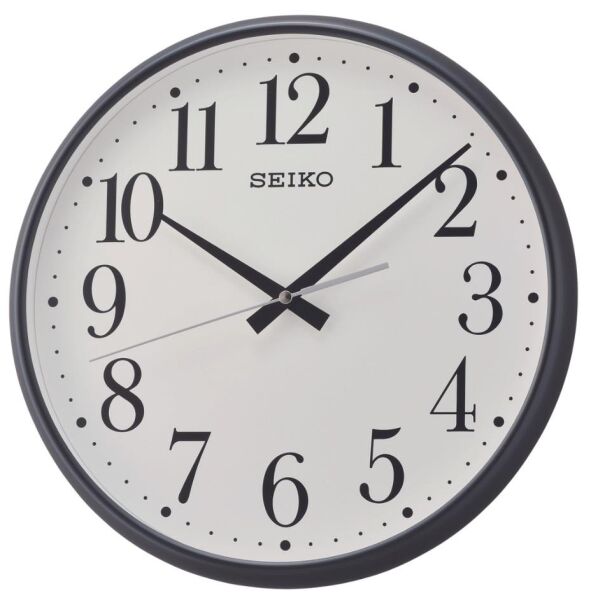 Seiko QXA728K Plastik Kasa Siyah Renkli 33.4 cm Çaplı Modern Dekoratif Sessiz Saniye Mekanizmalı Duvar Saati