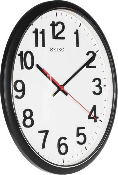 Seiko QXA750K Plastik Kasa Siyah Renkli 35 cm Çaplı 3 Boyut İndeks İbreli Modern Sessiz Saniye Mekanizmalı Duvar Saati