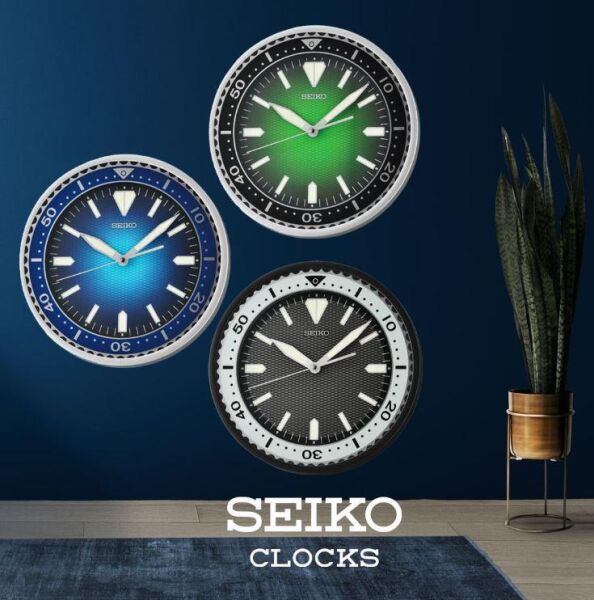 Seiko QXA791A Plastik Kasa Mavi Renkli 30 cm Çaplı LumiBrite Kaplama Kadranlı Modern Sessiz Saniye Mekanizmalı Duvar Saati