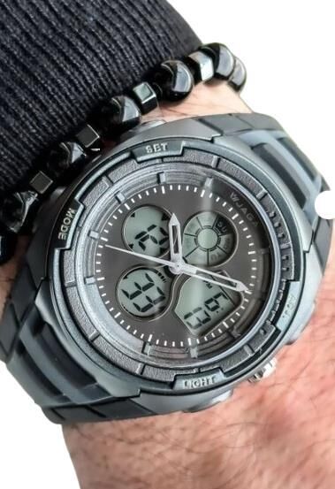 Jaga AD0900B-0CCC-DS Alarm Kronometre Aydınlatmalı Çift Erkek Genç Kol Saati