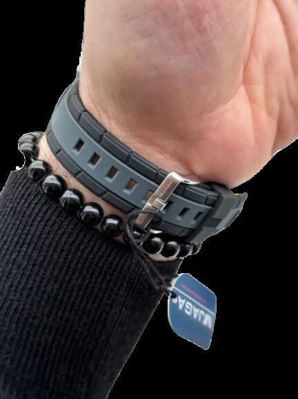 Jaga AD0900B-0CCC-DS Alarm Kronometre Aydınlatmalı Çift Erkek Genç Kol Saati