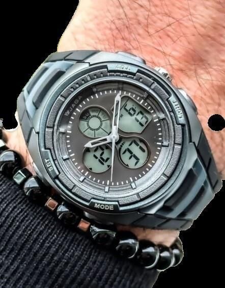 Jaga AD0900B-0CCC-DS Alarm Kronometre Aydınlatmalı Çift Erkek Genç Kol Saati