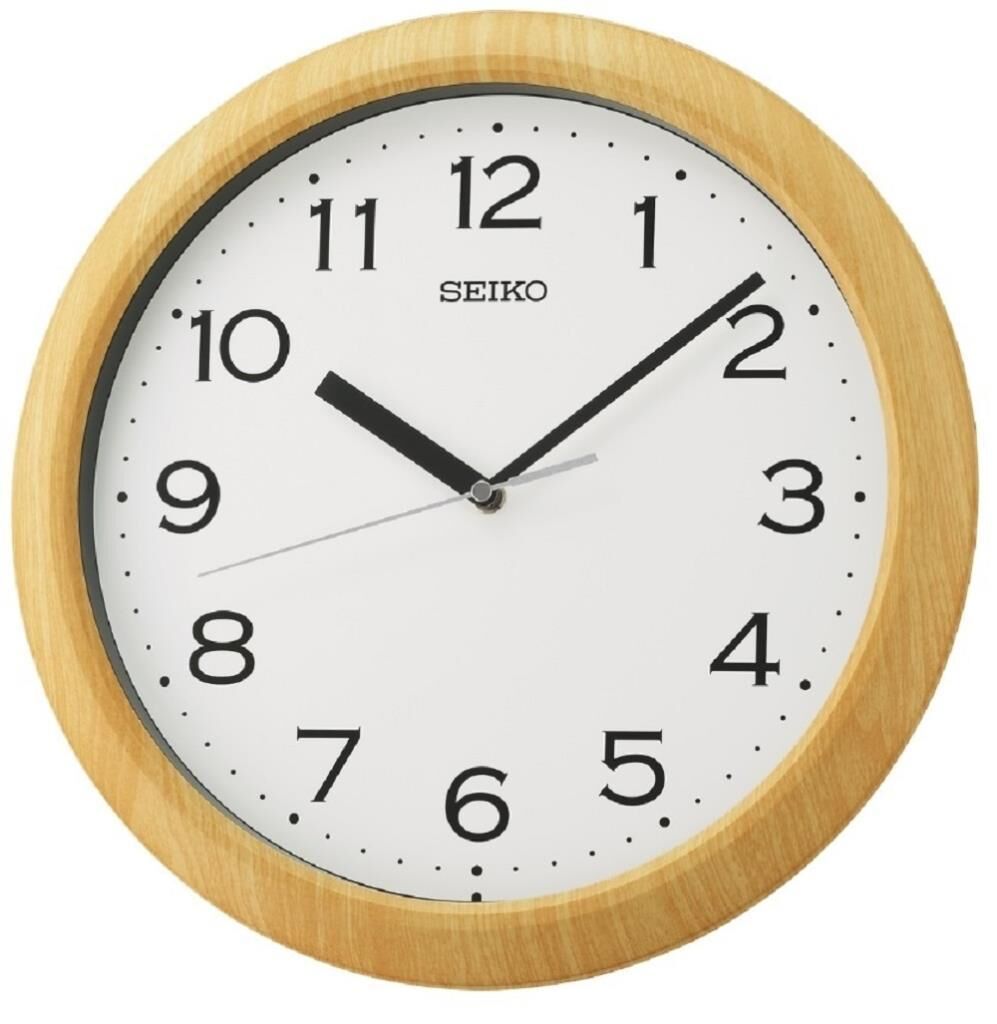 Seiko QHA014A Plastik Kasa Kahverengi Renkli 32 cm Çaplı Modern Dekoratif Quartz Saniye Mekanizmalı Duvar Saati