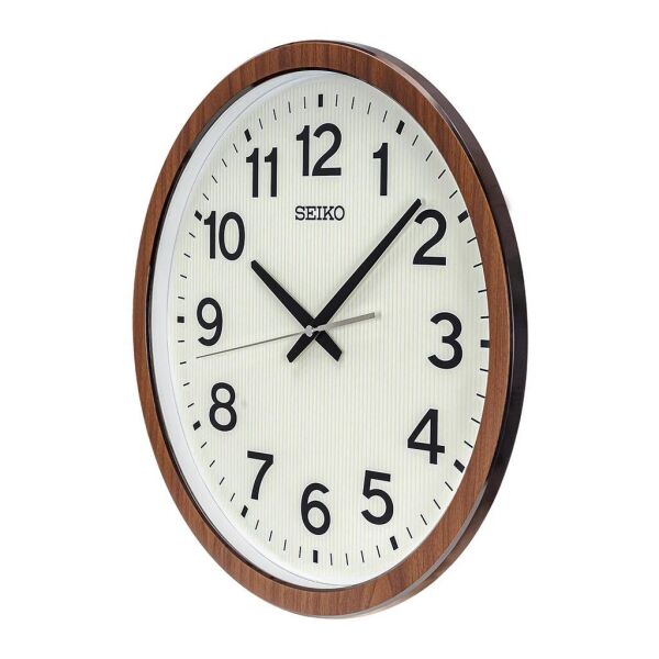 Seiko QXA799B Plastik Kasa Kahverengi Renkli 40 cm Çaplı LumiBrite Modern Sessiz Saniye Mekanizmalı Duvar Saati