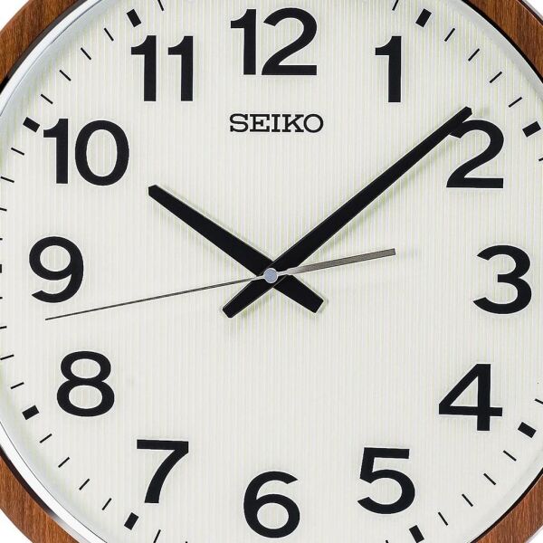 Seiko QXA799B Plastik Kasa Kahverengi Renkli 40 cm Çaplı LumiBrite Modern Sessiz Saniye Mekanizmalı Duvar Saati