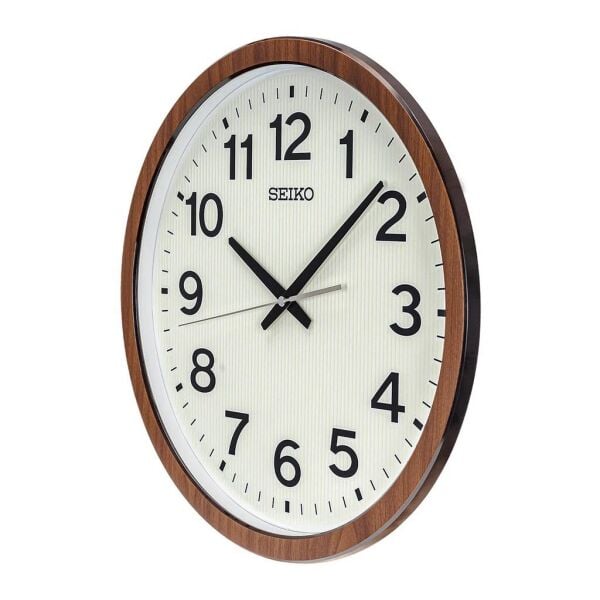 Seiko QXA799B Plastik Kasa Kahverengi Renkli 40 cm Çaplı LumiBrite Modern Sessiz Saniye Mekanizmalı Duvar Saati
