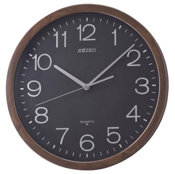 Seiko QXA807A Plastik Kasa Kahverengi Renkli 36.3 cm Çaplı Modern Dekoratif Sessiz Saniye Mekanizmalı Duvar Saati