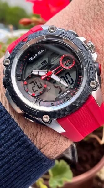 Jaga AD1146-0GAA Alarm Kronometre Aydınlatmalı Genç Çift Kol Saati
