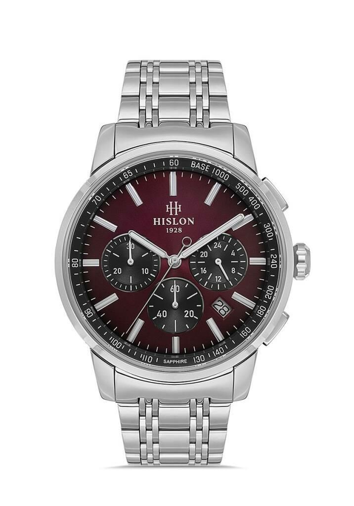Hislon MS103S-14SS Safir Cam Erkek Kol Saati