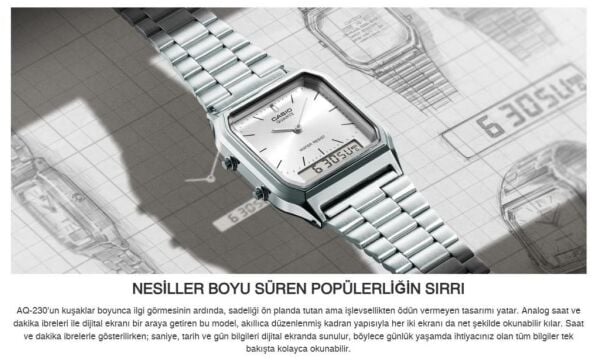 Casio AQ-230GG-2ADF Kadın/Erkek Kol Saati