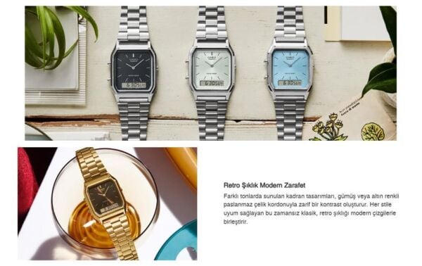 Casio AQ-230GG-2ADF Kadın/Erkek Kol Saati