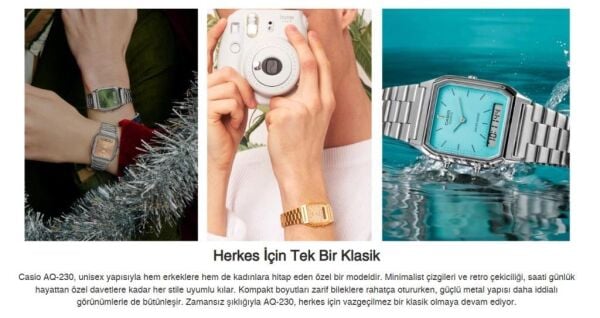 Casio AQ-230GG-2ADF Kadın/Erkek Kol Saati