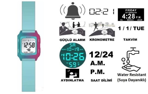 Jaga JL M1232-4FMM 640541 100 m Kronometreli Alarmlı Işıklı Genç Kol Saati