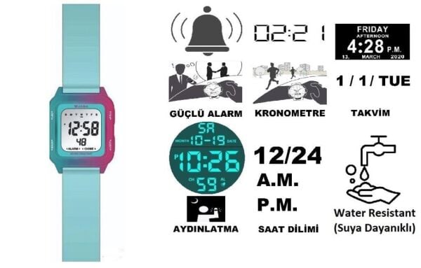Jaga JL M1232-4FMM 640541 100 m Kronometreli Alarmlı Işıklı Genç Kol Saati