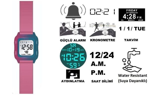Jaga JL M1232-4GMM 640541 100 m Kronometreli Alarmlı Işıklı Genç Kol Saati