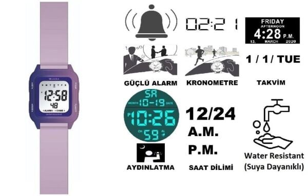 Jaga JL M1232-4JMM 640541 100 m Kronometreli Alarmlı Işıklı Genç Kol Saati