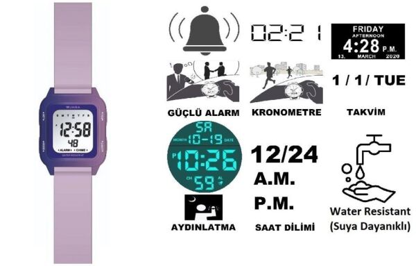 Jaga JL M1232-4JMM 640541 100 m Kronometreli Alarmlı Işıklı Genç Kol Saati
