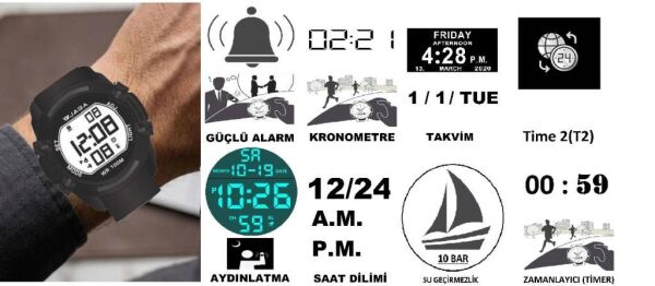 Jaga JL M1266-OACA 640051 100 m Kronometreli Alarmlı Işıklı Genç Kol Saati