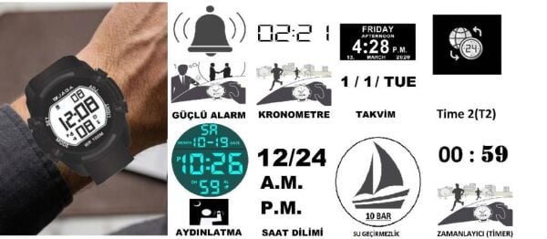 Jaga JL M1266-OACA 640051 100 m Kronometreli Alarmlı Işıklı Genç Kol Saati