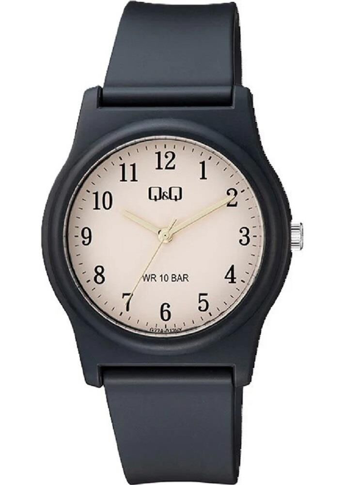 Q&Q G22A-012VY Siyah Renkli 10 Atm Su Geçirmez Unisex Kol Saati