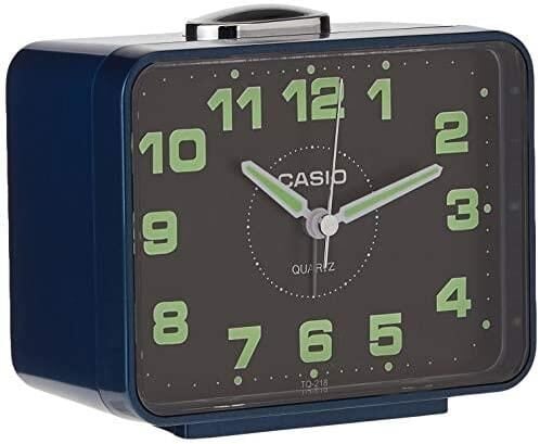 Casio TQ-218-2DF Mavi Ertelemeli Beep Alarmlı Fosforlu Masa Saati