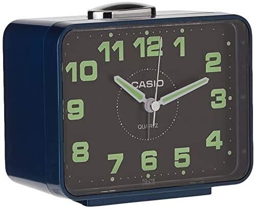 Casio TQ-218-2DF Mavi Ertelemeli Beep Alarmlı Fosforlu Masa Saati