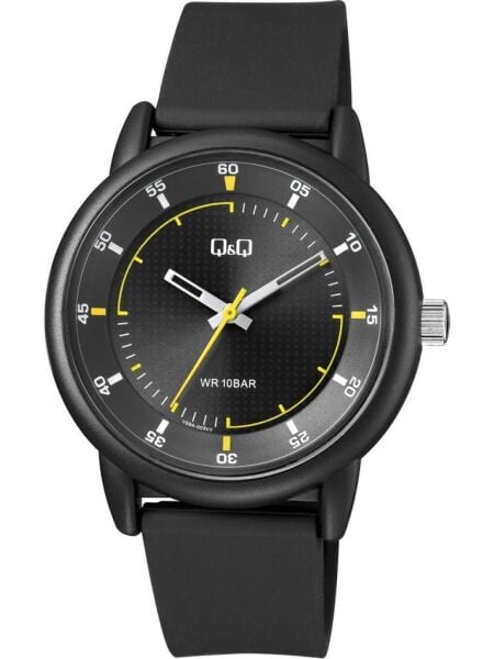 Q&Q V29A-003VY Siyah Renkli 10 Atm Su Geçirmez Genç Kol Saati