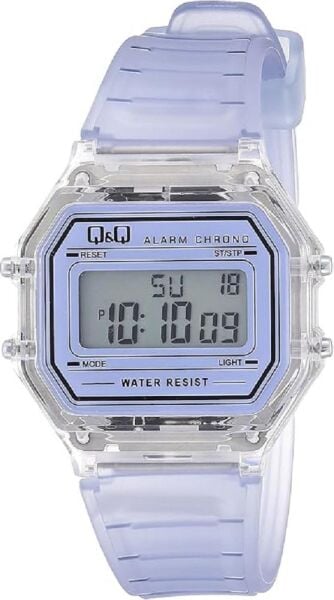Q&Q M173J040Y Mor Renkli Kronometreli Alarmlı Işıklı Kadın Kol Saati