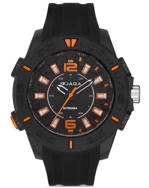 Jaga AQ1128-0AAA-3-D1B Siyah Renkli Silikon 10 Atm Aydınlatmalı  Genç Kol Saati