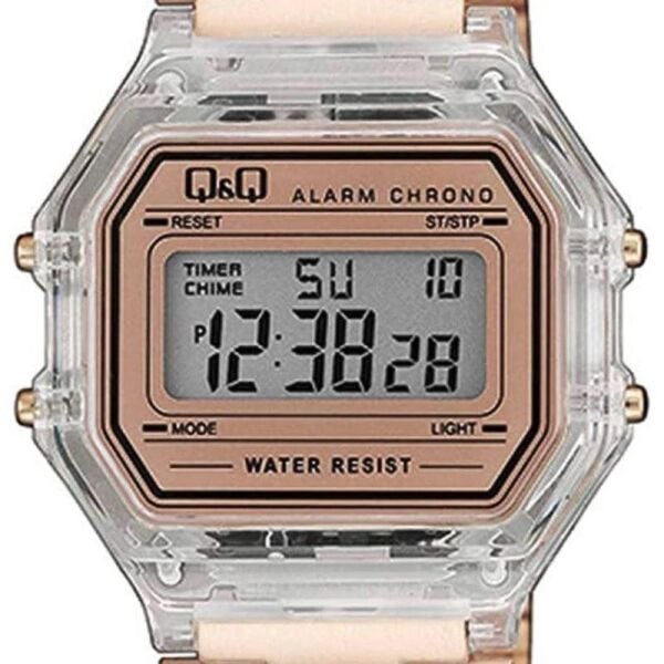Q&Q M173J034Y Rose Renkli Kronometreli Alarmlı Işıklı Kadın Kol Saati