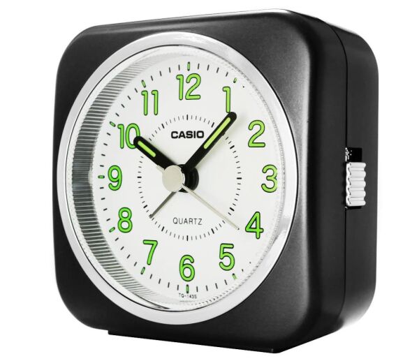 Casio TQ-143S-1DF Siyah Ertelemeli Beep Alarmlı Işıklı Fosforlu Masa Saati