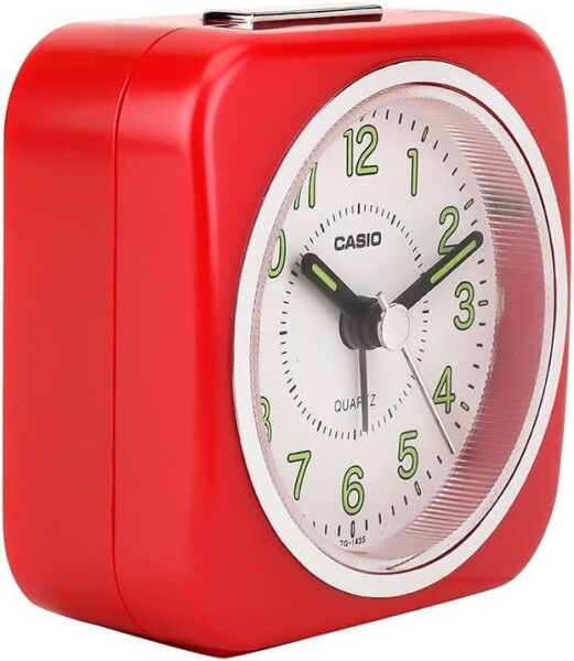 Casio TQ-143S-4DF Kırmızı Ertelemeli Beep Alarmlı Işıklı Fosforlu Masa Saati