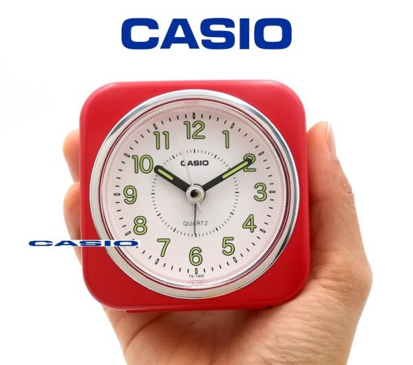 Casio TQ-143S-4DF Kırmızı Ertelemeli Beep Alarmlı Işıklı Fosforlu Masa Saati