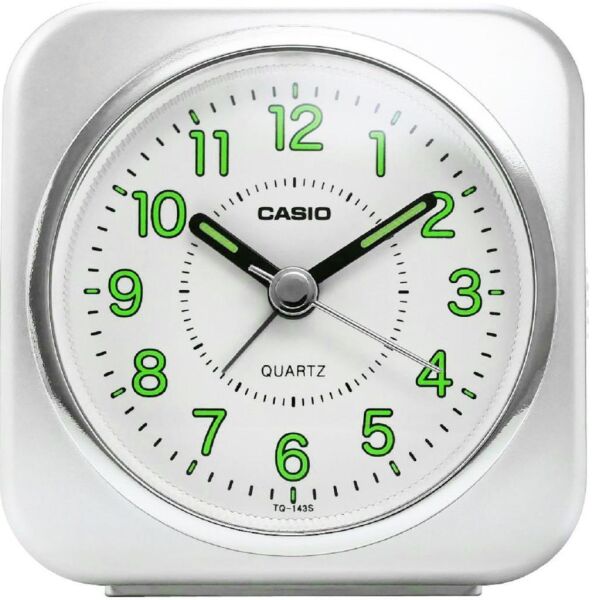 Casio TQ-143S-8DF Gri Ertelemeli Beep Alarmlı Işıklı Fosforlu Masa Saati