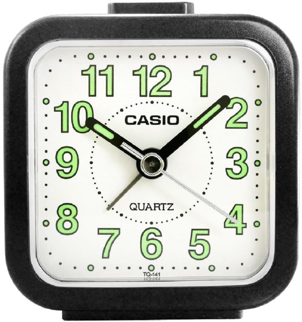 Casio TQ-141-1DF Siyah Beep Alarmlı Fosforlu Masa Saati