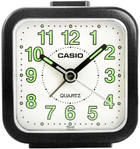 Casio TQ-141-1DF Siyah Beep Alarmlı Fosforlu Masa Saati