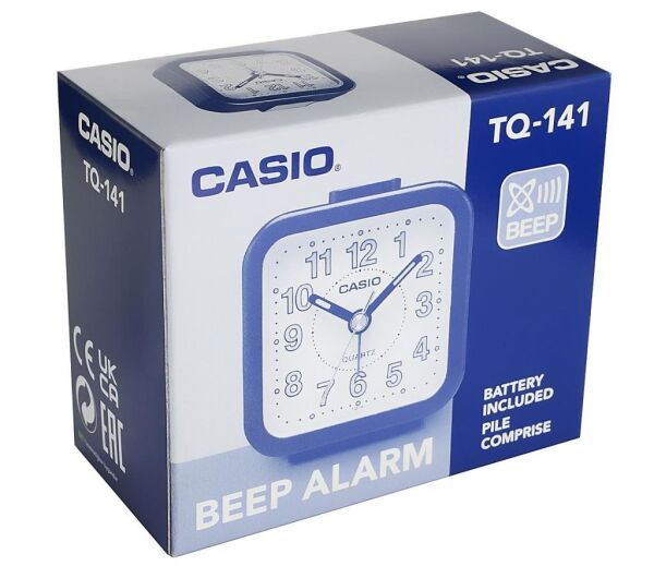 Casio TQ-141-1DF Siyah Beep Alarmlı Fosforlu Masa Saati