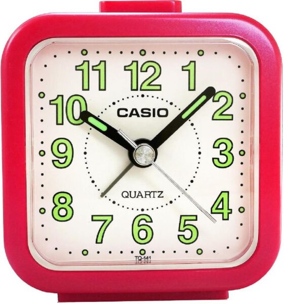 Casio TQ-141-4DF Kırmızı Beep Alarmlı Fosforlu Masa Saati