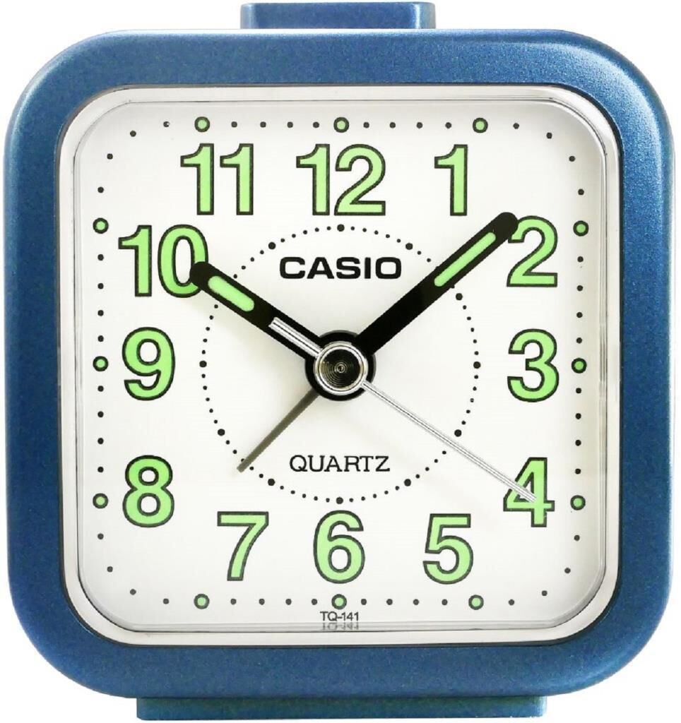 Casio TQ-141-2DF Mavi Beep Alarmlı Fosforlu Masa Saati
